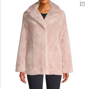 NWT Tahari Faux Fur Coat XS Pink